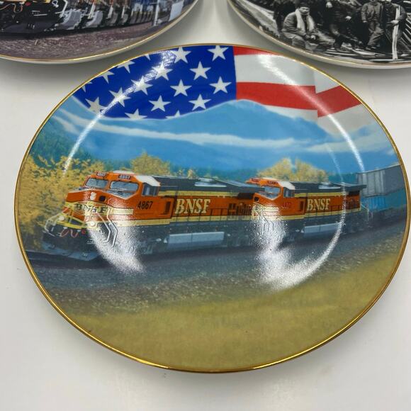 BNSF Railway Collector Train Safety Award Plate Set of 3 (2001, 2002, 2005) - Picture 4 of 10